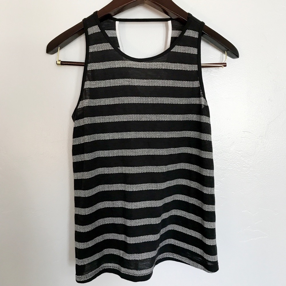 Old Navy Striped Black and White Crop Tank Small
